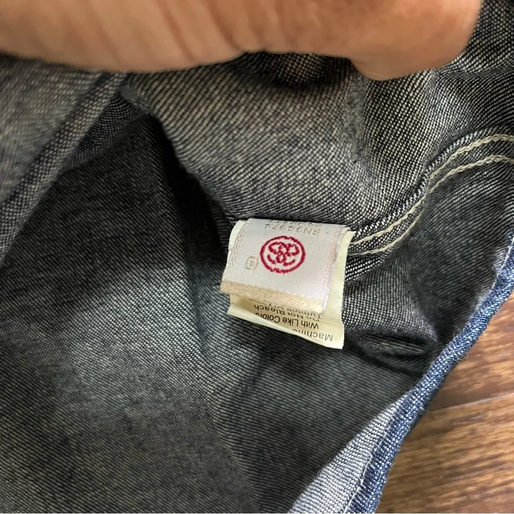 Stussy big star AOP logo spellout button front denim chambray shirt medium - Picture 4 of 10